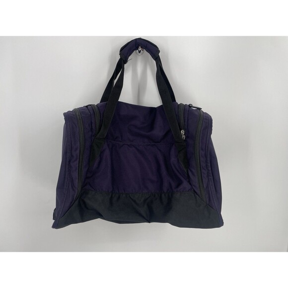 Vintage 90s Nike Duffel Bag Luggage Gym Purple Black White Tag Swoosh - Picture 5 of 11